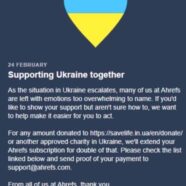 Ahrefs has raised $1.5 million for Ukraine